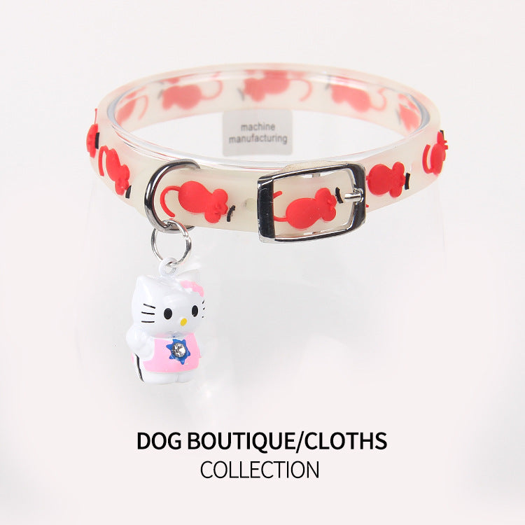 Pet Collars Cat and Dog Luminous Bell Collars Adjustable Rubber Luminous Dog Walking Supplies - image 2