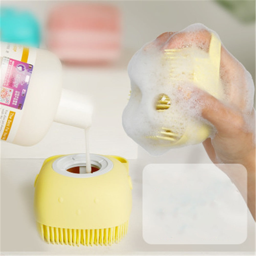 Pet Bath Brush Soft Silicone Comb Dogs Cats SPA Shampoo Massage Brush Shower Hair Grooming Tool - image 2