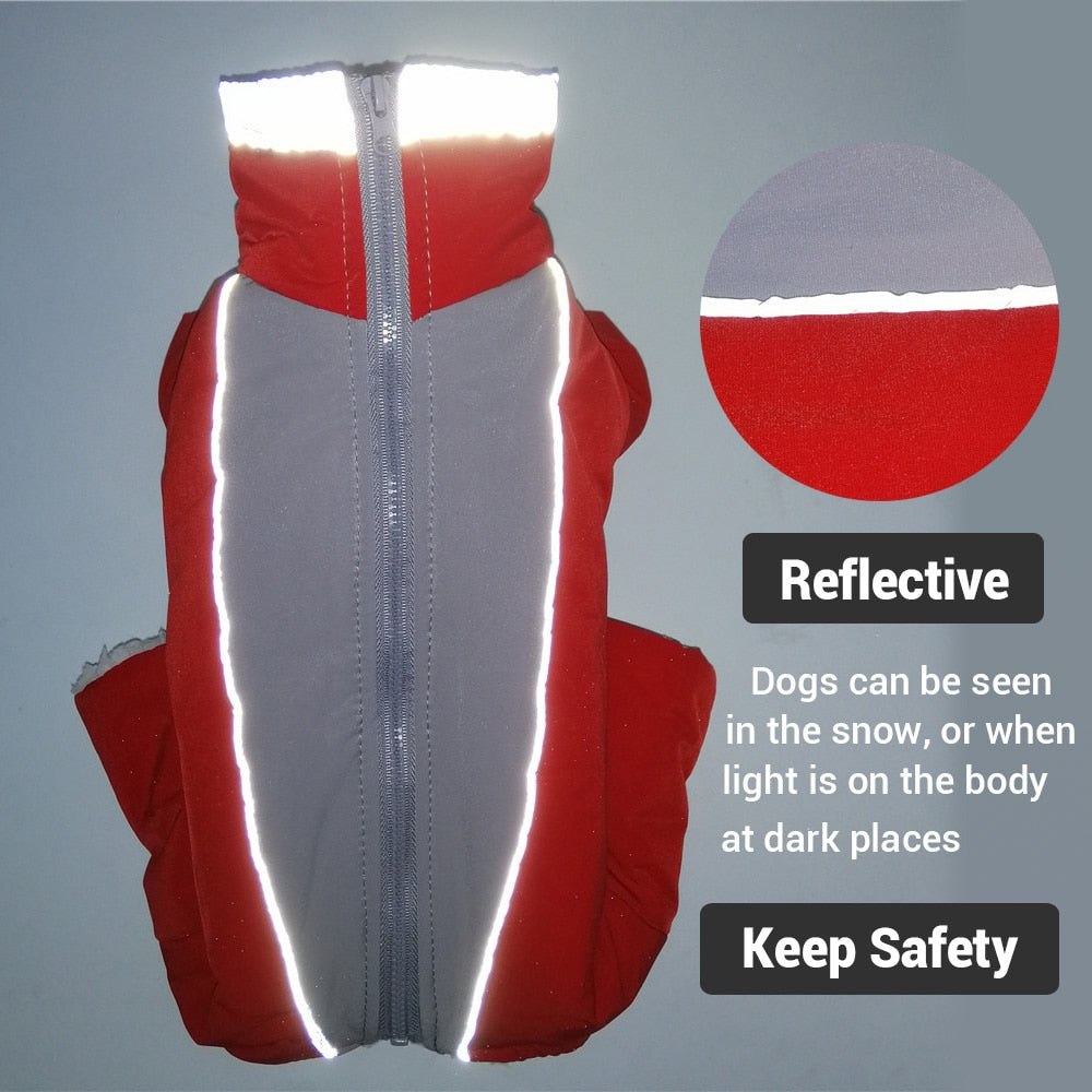 Winter Overalls for Dogs Warm Waterproof Pet Jumpsuit Trousers Male/ Female Dog Reflective Small Dog Clothes Puppy Down Jacke
