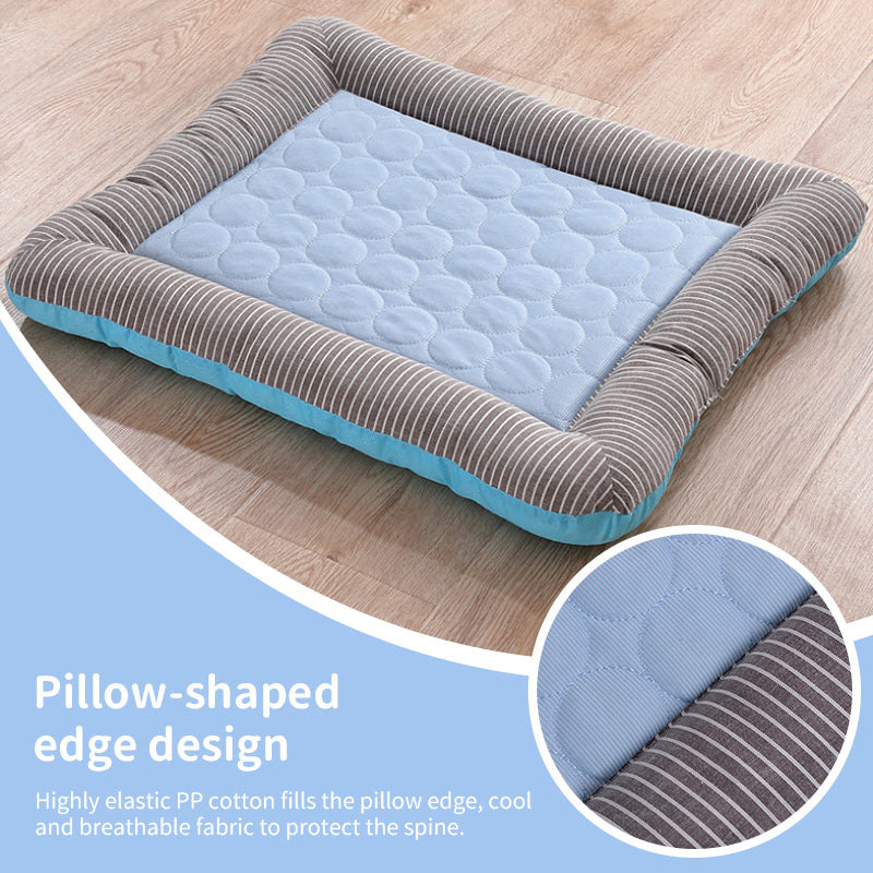 Cooling pet mats for dogs & cats (puppies/kittens): ice silk, breathable, soft summer pads in pink/blue. - image 7
