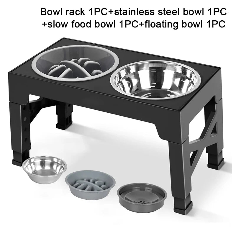 Elevated Dog Feeder with Adjustable Raised Stand, Slow Food Bowl, Water Feeders for Large and Medium Dogs - image 6