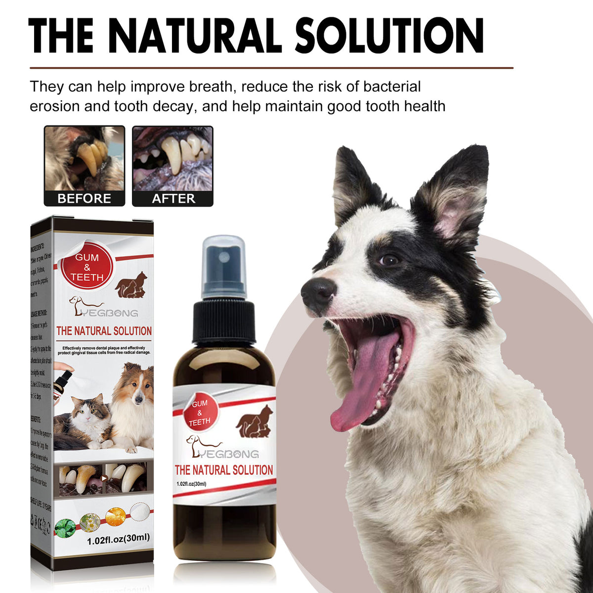 Pet Tooth Cleaning Spray, Cats And Dogs Removal Tartar Stains Bad Breath Oral Cleaning Spray - image 3