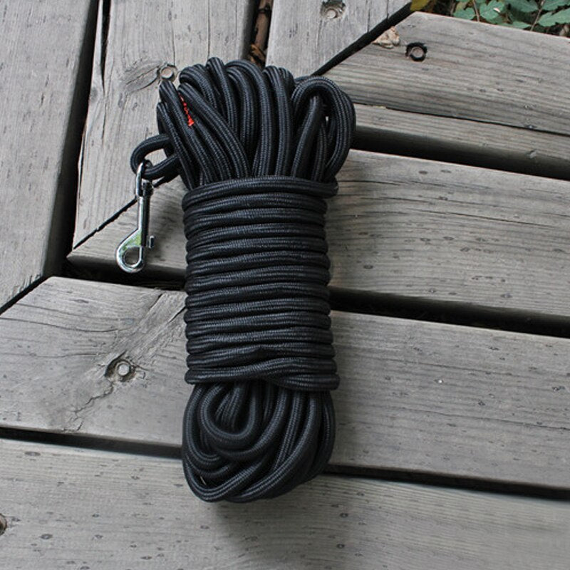 Black Nylon Dog Leash Long Tracking Round Rope Outdoor Walking Training Pet Lead Leashes For Medium Large Dogs 5M/10M/15M - i