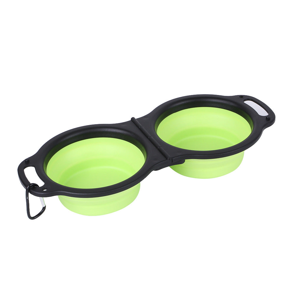 Pet Folding Silicone Double Bowl Pet Supplies Portable Dog Bowl - image 7