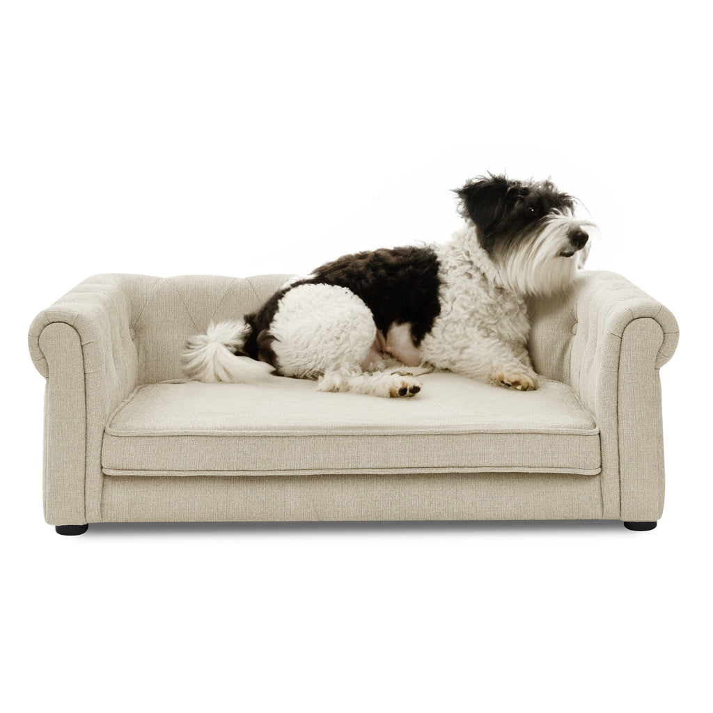 Elegant Rectangle Pet Bed for Medium and Large Dogs, Durable Elevated Dog Sofa Bed, Comfortable Dog Couch Beige - image 7