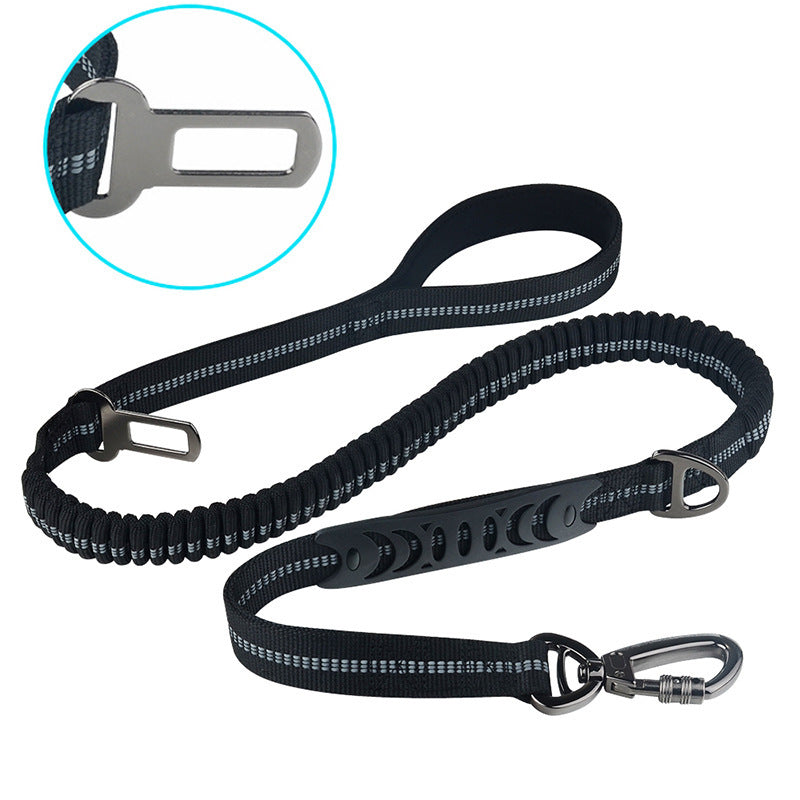 0.98*53IN Elastic Dog Leash with Reflective Car Safety Belt for Dogs - image 5