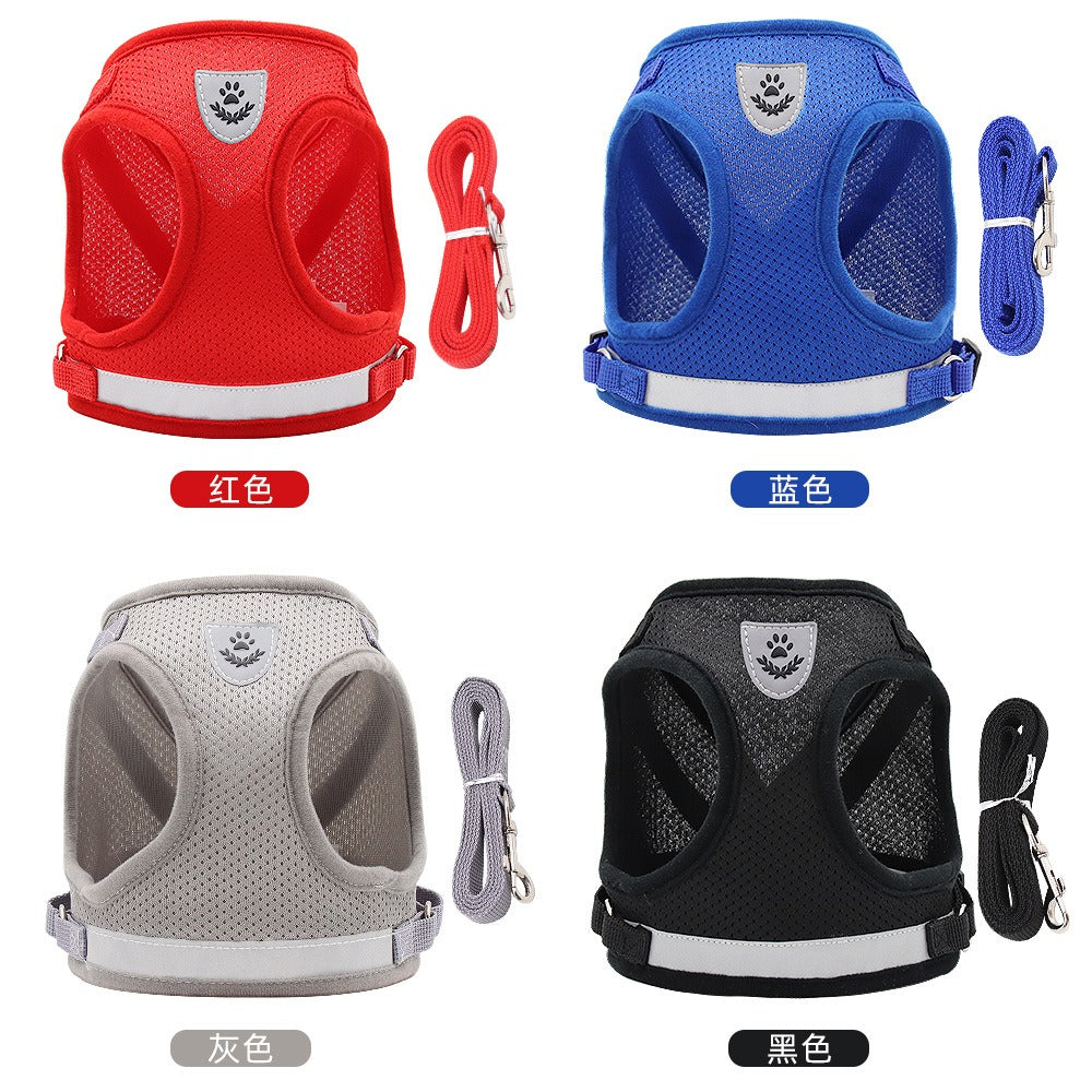 The New Pet Chest Strap Undershirt Dog Leash Reflective Breathable Dog Rope Pet Supplies - image 3