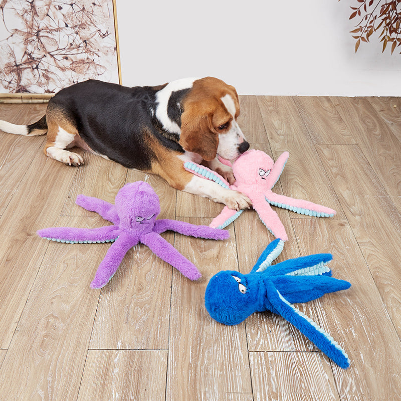 Octopus - shaped indestructible plush dog toy, squeaky & bite - resistant, pet toy supplies - image 5