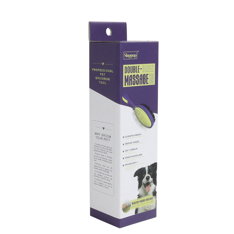 Pet Products Pet Double Face Comb Dog Beauty Air Bag Massage Needle Comb Pet Pig Hair Removal Brush - image 5