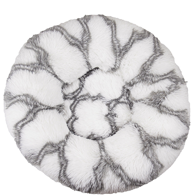 Dog Kennel Cat Kennel Plush Round Gradual Change Pet Kennel Dog Bed Winter Mat Gradual Change Pet Mattress Pet Supplies - ima