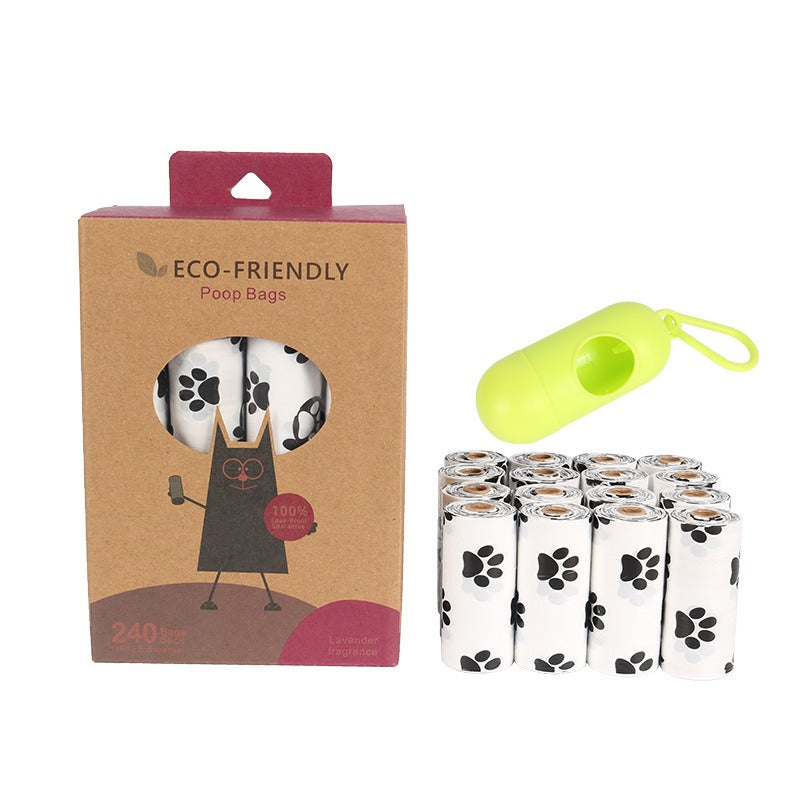 White Footprint Dog Poop Collection Bag D2W Photo Oxygen Degradation Pet Garbage Bag Pet Supplies - image 7