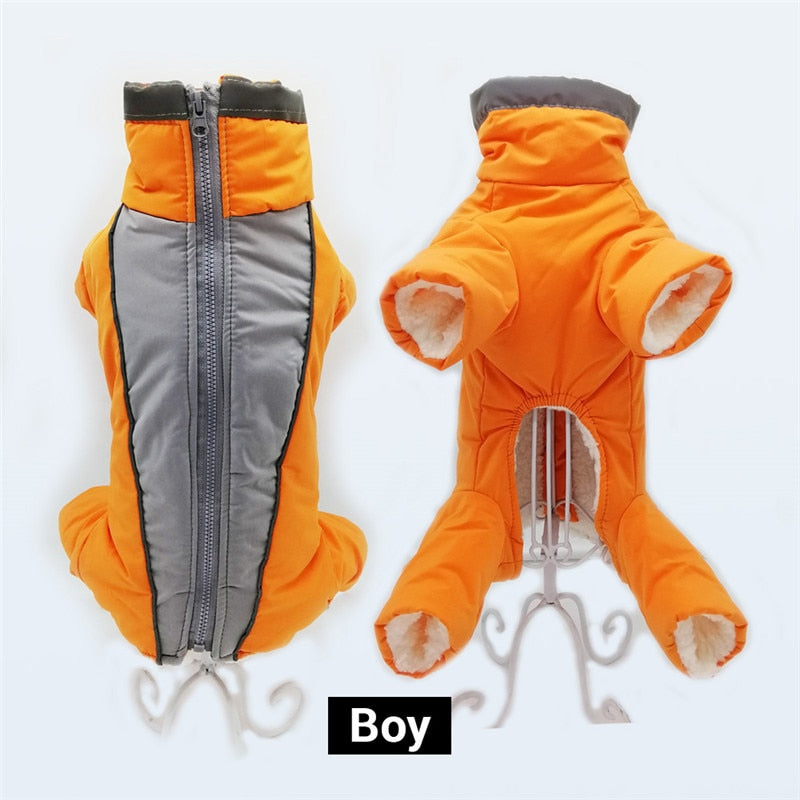 Winter Overalls for Dogs Warm Waterproof Pet Jumpsuit Trousers Male/ Female Dog Reflective Small Dog Clothes Puppy Down Jacke
