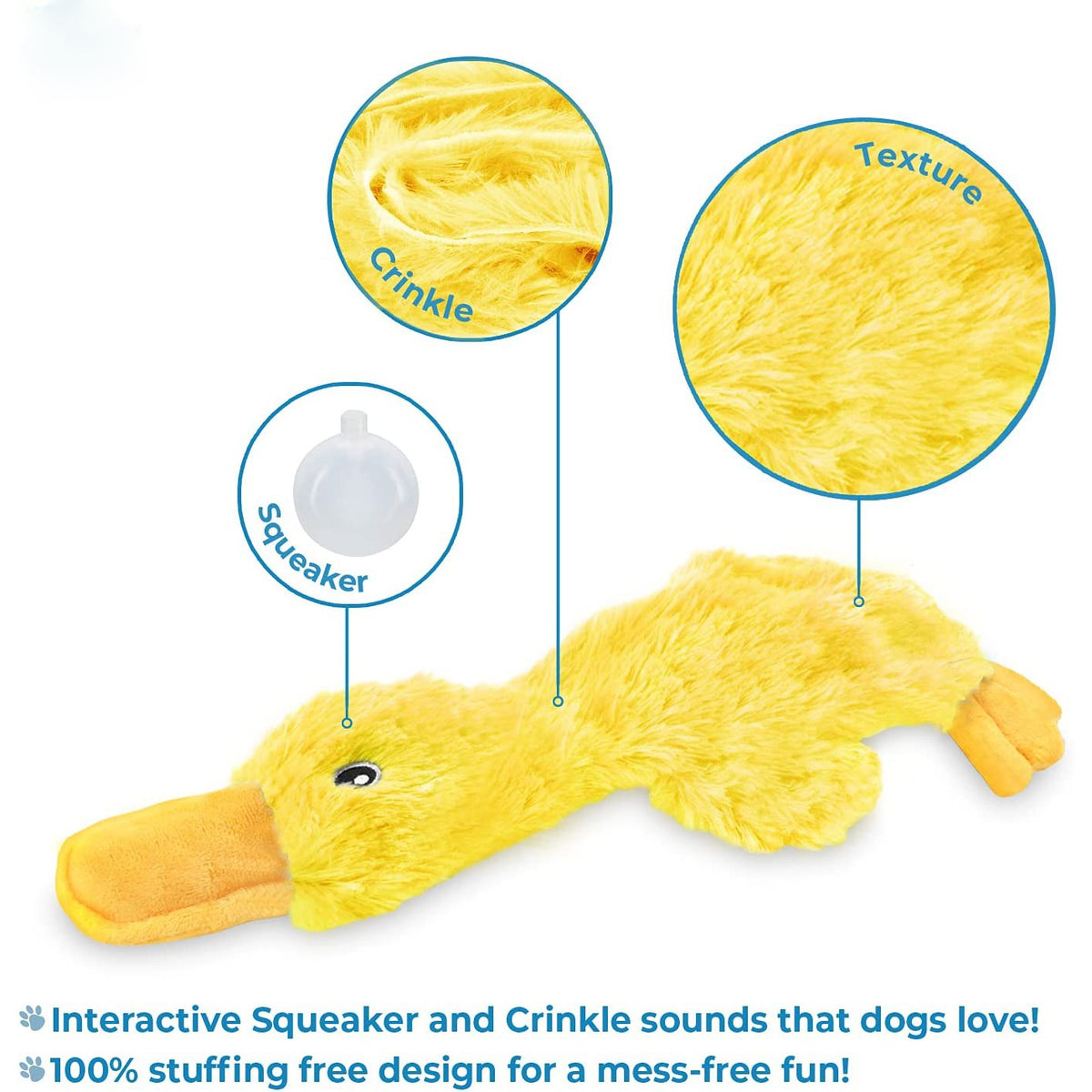 Pet Supplies Pet Filling Dog Toys Cute Unfilled Duck Chewing Plush Sound Toy Duck - image 2