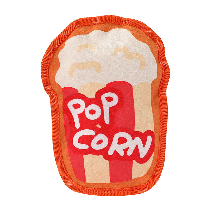 Durable Dog Toy for Chewing, Playing, and Teeth Cleaning - Fun Squeaky Anti-Boredom Design in Hamburger and French Fries Shap