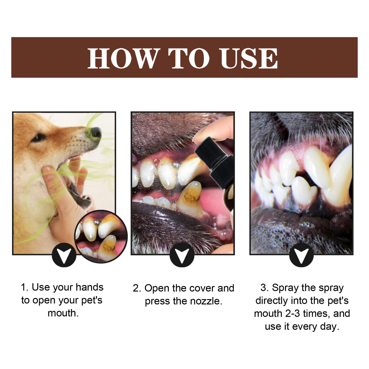 Pet Tooth Cleaning Spray, Cats And Dogs Removal Tartar Stains Bad Breath Oral Cleaning Spray - image 7