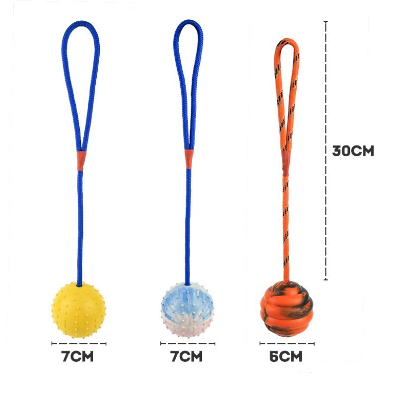Pet Dogs Training Toy Natural Rubber Ball On Rope For Reward Fetch Play Interactive Funny Dog Toy Dog Training Supplies - ima