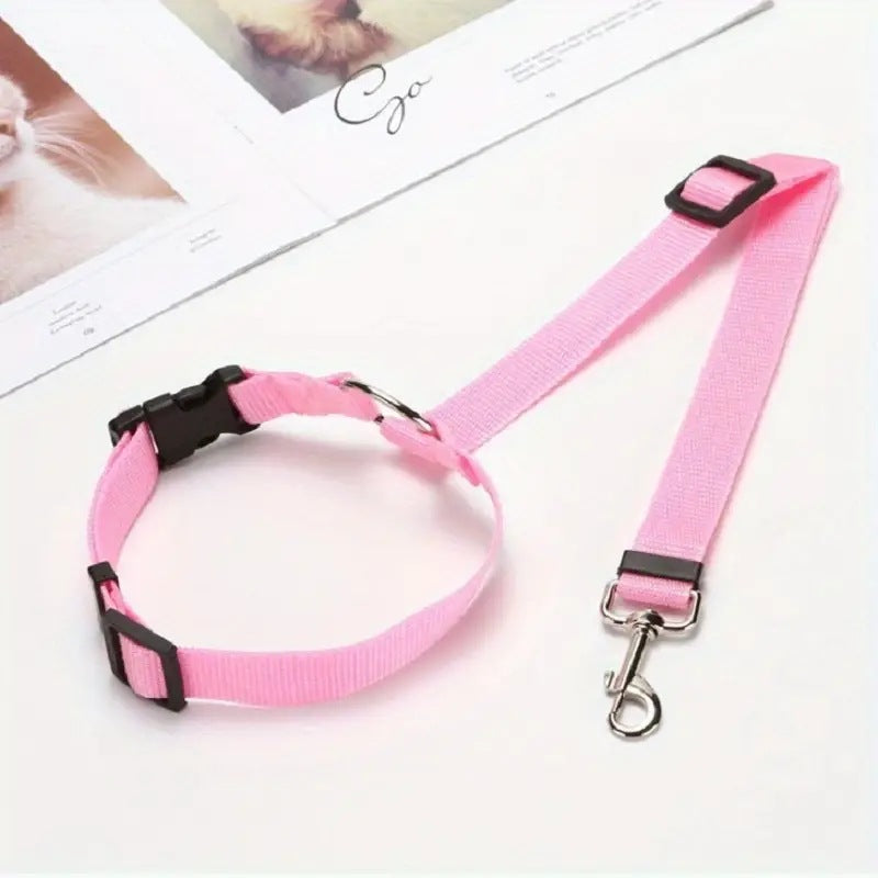 Pet Car Safety Belt Ring Dog Rear Seat Harness Adjustable Lead for Safe Travel - image 4