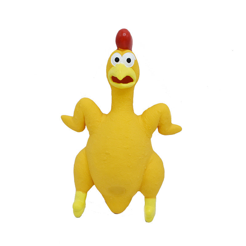 Pet Dog Toy Squeaky Chicken Latex Chew-Resistant for Large and Medium Dogs Boredom Relief Sound-Making Toy for Puppies - imag
