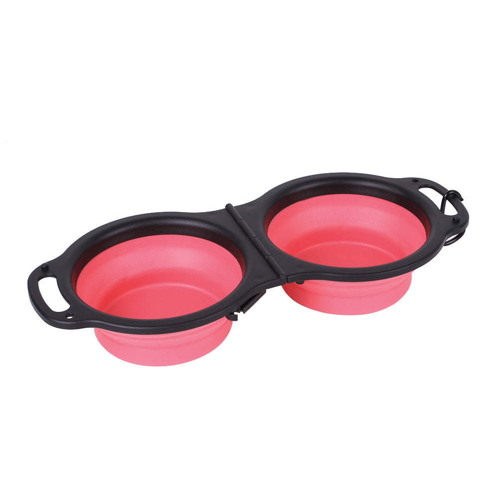 Pet Folding Silicone Double Bowl Pet Supplies Portable Dog Bowl - image 6