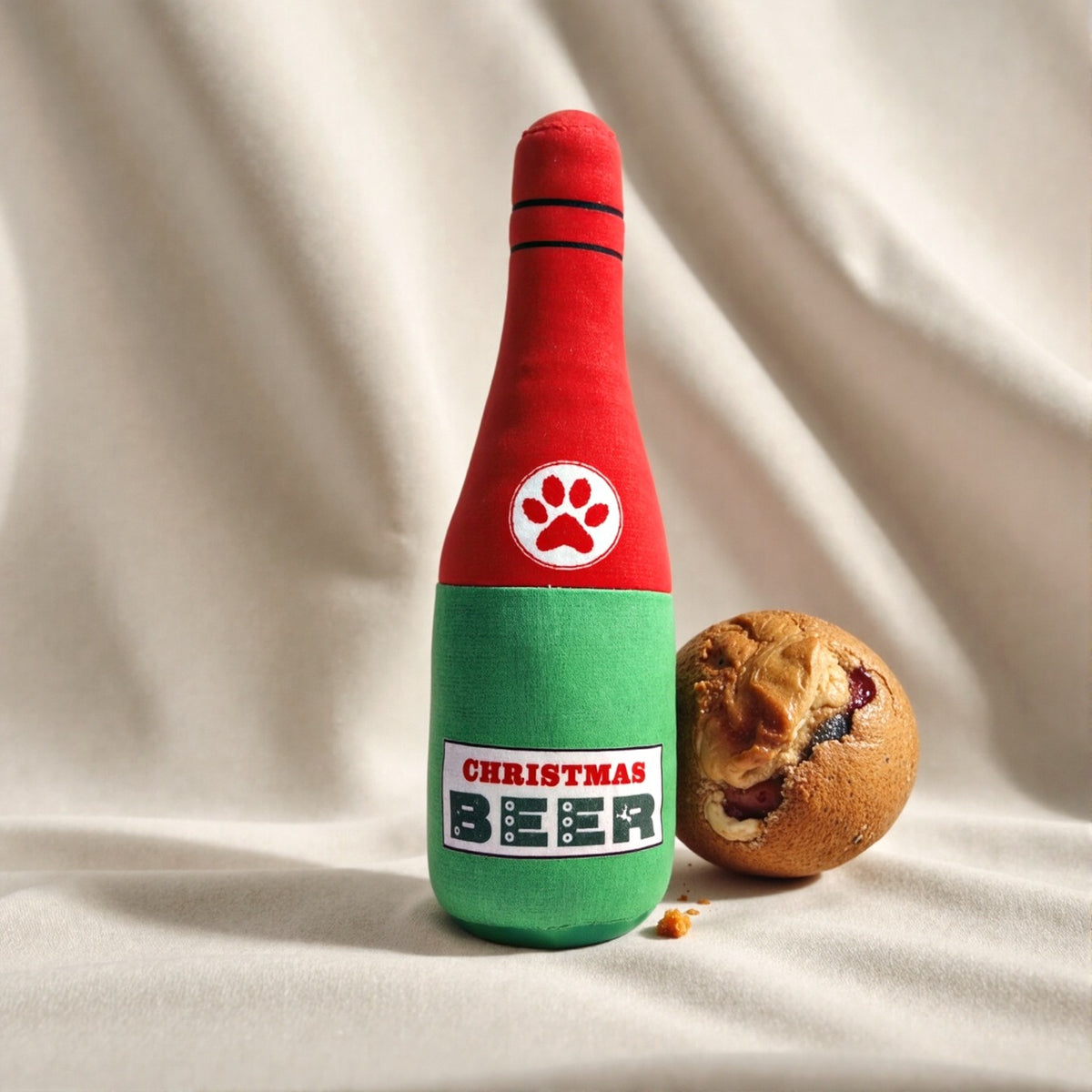 Dog Toy Realistic Wine Bottle Chew-Resistant Self-Entertainment Plush Toy for Cats and Dogs Teeth Cleaning Sound-Making Toy -