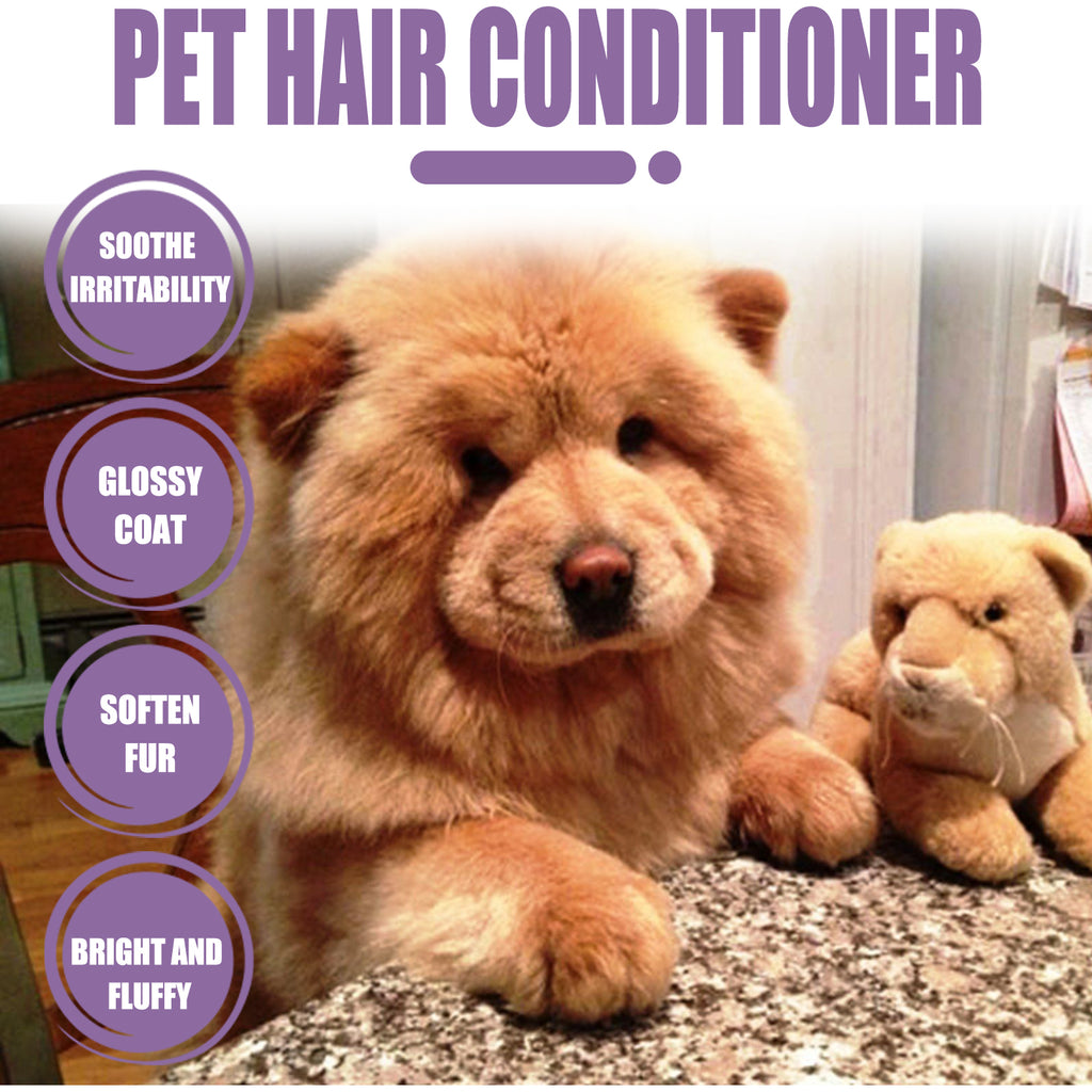 Pet Hair Conditioner For Dogs Cats, Moisturizing Detangling Pet Coat Conditioner, Anti Static, Softens & Brightens Fur, Long 