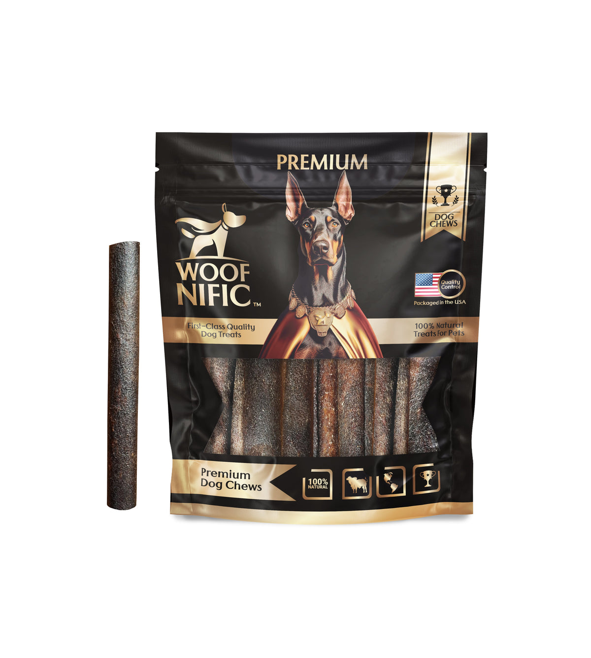 Straight Collagen Bully Sticks Dog Chews, 9" – 12 Pack
