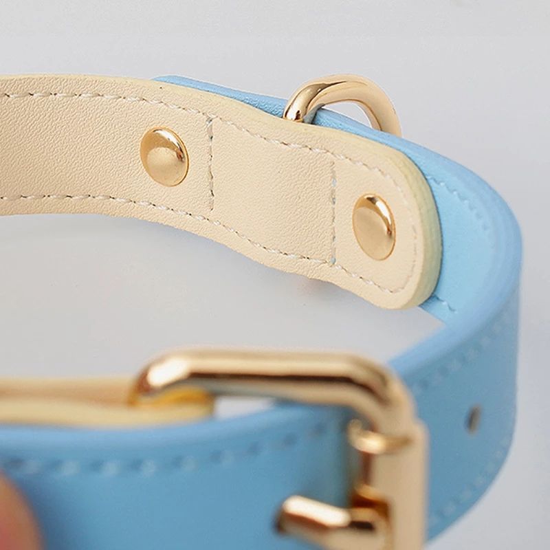 Genuine Leather Pet Dog Cat Collar Leash Dog Rope Dog Chain Dog Belt Pet Supplies - image 6