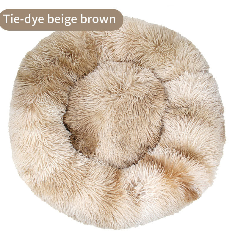 Tie-Dye Plush Round Dog Bed — Available in 9 Sizes & 11 Colors - image 2