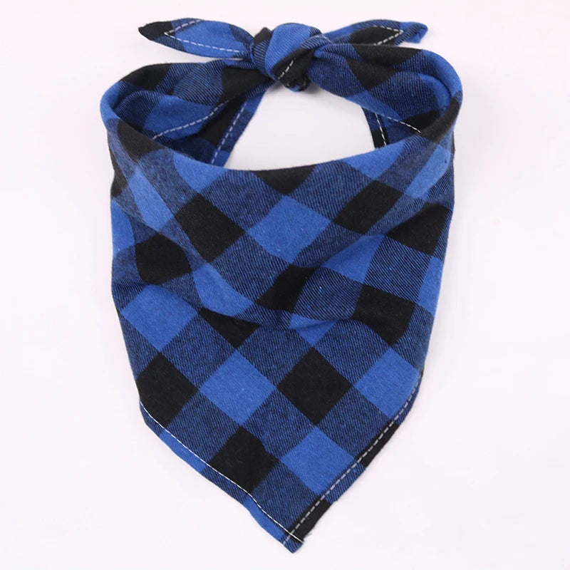 Dog Bandanas Large Pet Scarf Bandana Cotton Plaid Washable - image 3