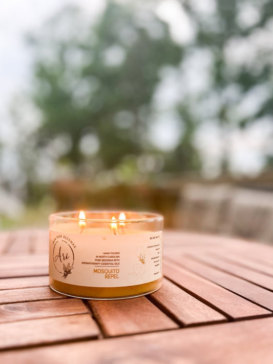 MOSQUITO REPEL |Eucalyptus Lemon Beeswax Candle |8 oz - view 2