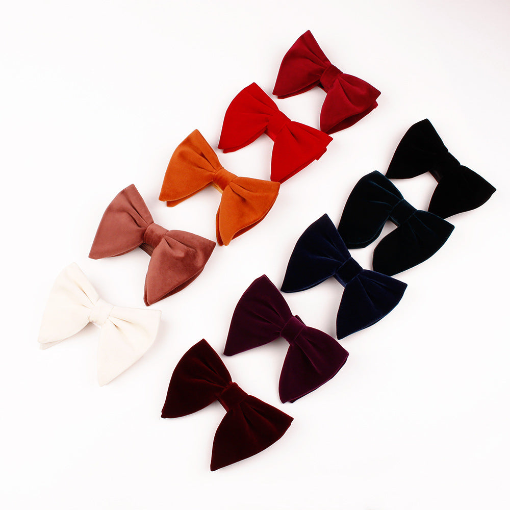 Gold Velvet Bow Tie Plush Velvet Bow Tie - image 2