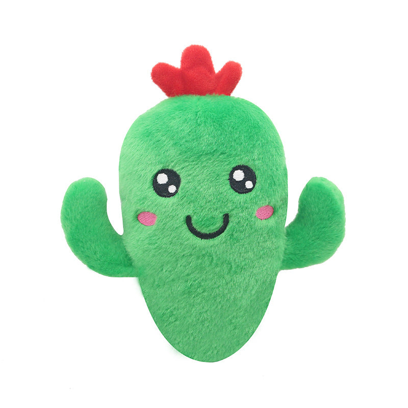 Pet Plush Sound Toys Fruits and Vegetables Dogs and Cats Educational Toys Supplies Cactus, Corn, Eggplant - image 4