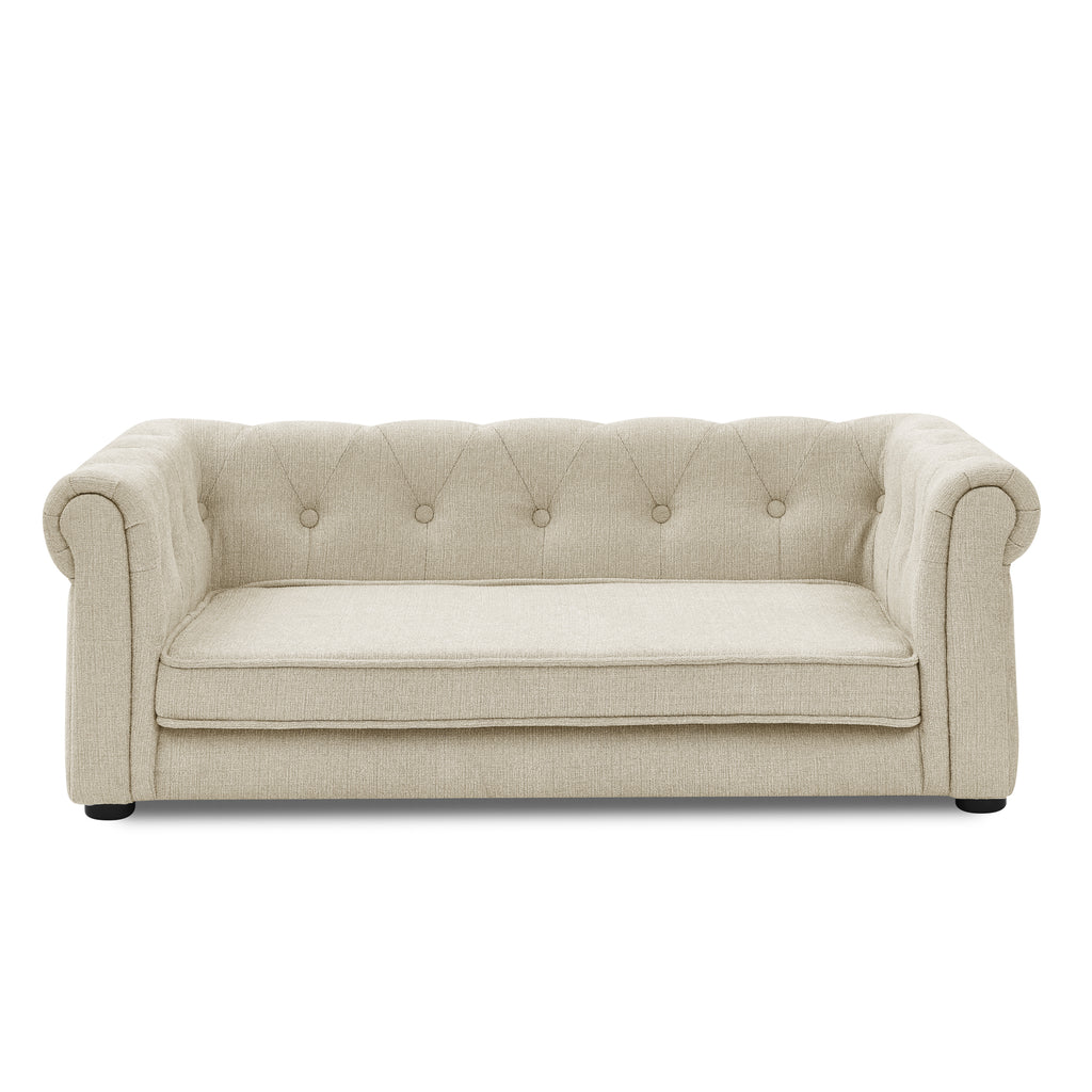 Elegant Rectangle Pet Bed for Medium and Large Dogs, Durable Elevated Dog Sofa Bed, Comfortable Dog Couch Beige - image 9