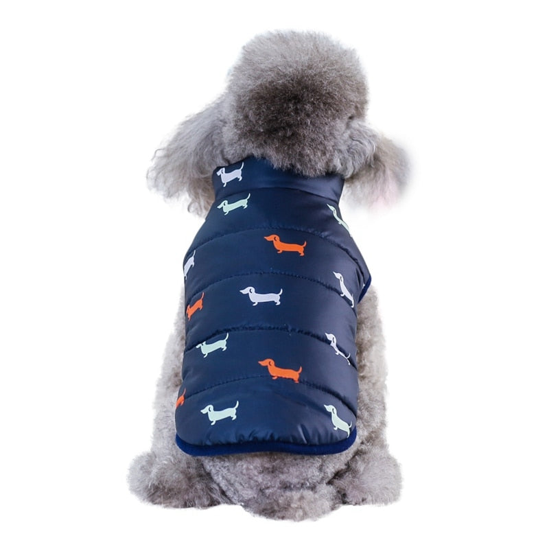 Pet Dog Down Jacket Vest Dog Clothes Autumn Winter Cotton Padded Coat For Dogs Clothes Puppy Thickened Stand Collar Down Jack