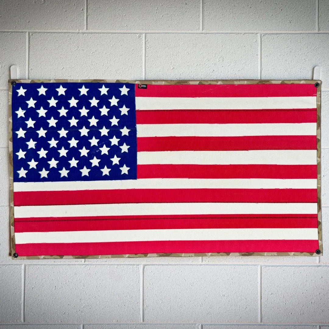 American Flag - Fire Hose & Arid Border - view 2
