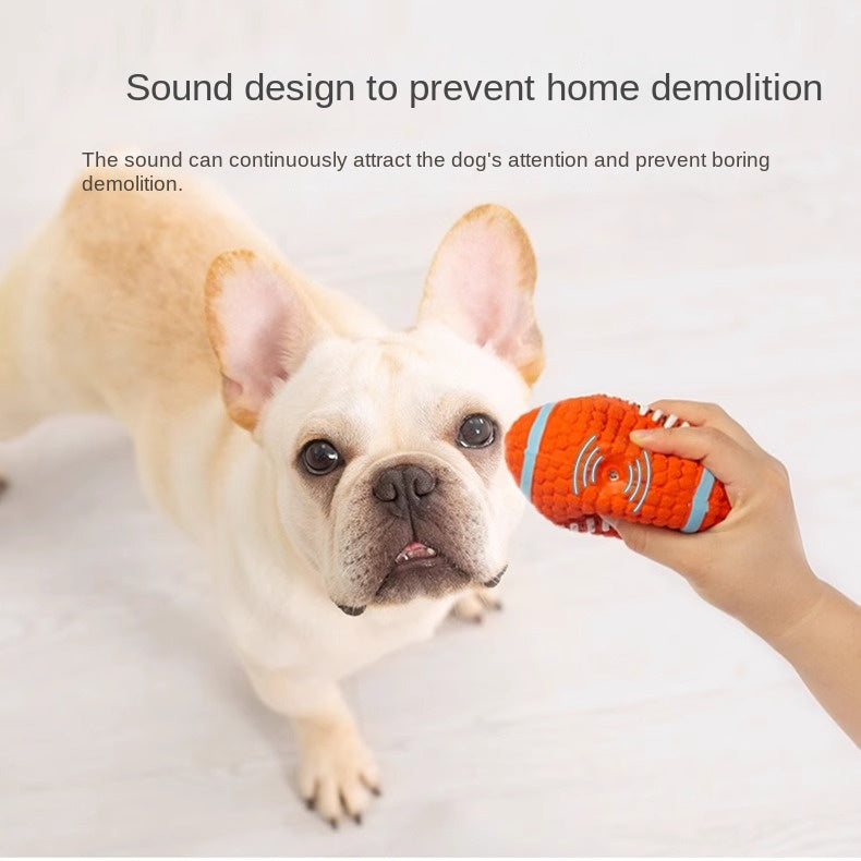 Chew Teeth Cleaning Sound Football Rugby Ball Thickened Durable Toy for Large Dogs Pet Latex Ball - image 3