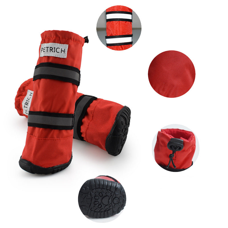 Warm Long-Tube Dog Snow Boots – Waterproof Winter Footwear