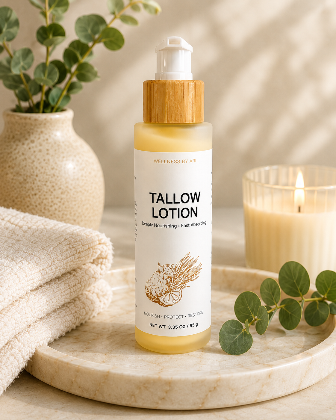 Grass-Fed Tallow Lotion - Deep Hydration for Dry Skin - view 2