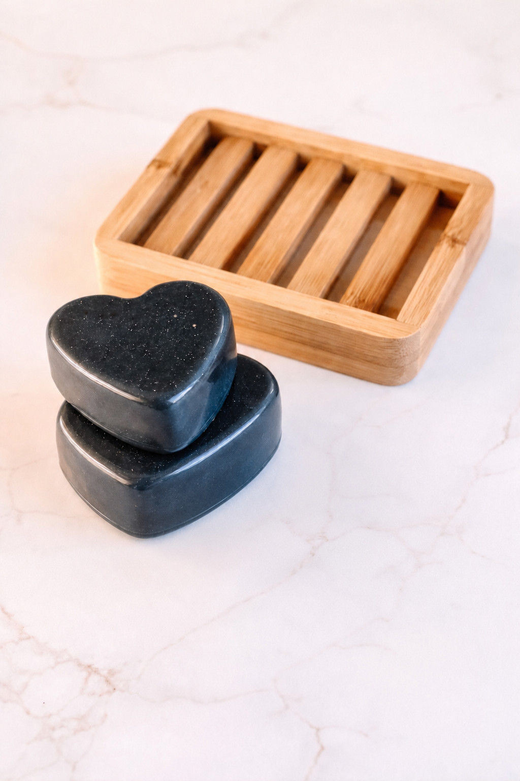 CHARCOAL GOAT MILK FACE SOAP - 2 Face Soap + Bamboo Dish - view 5