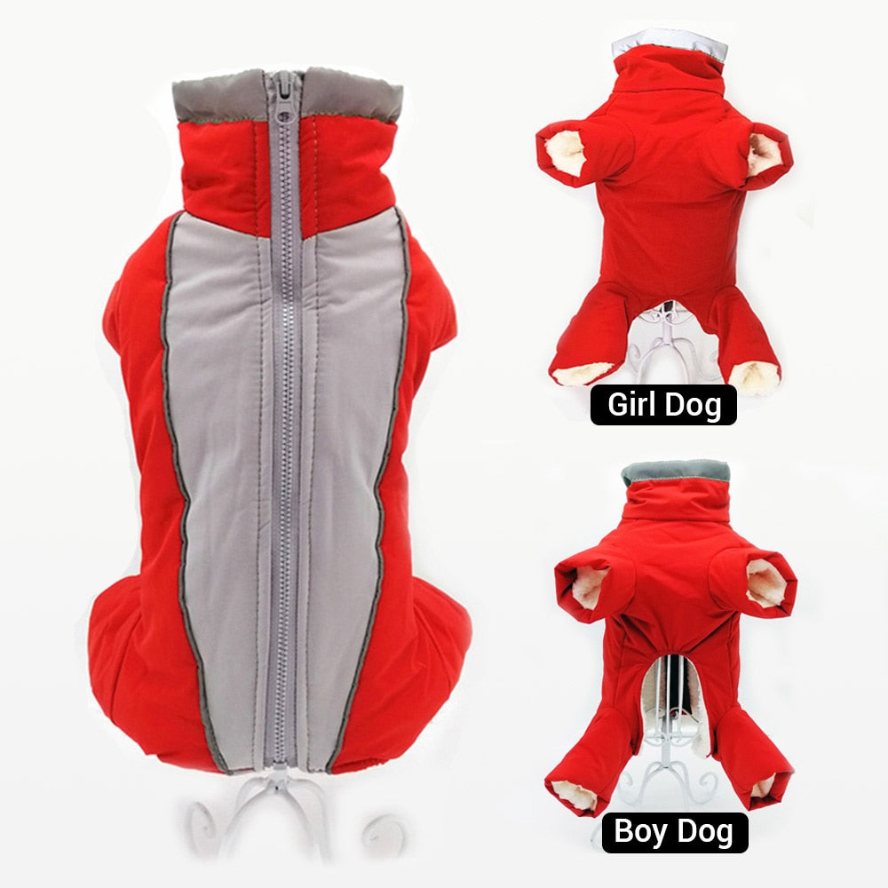 Winter Overalls for Dogs Warm Waterproof Pet Jumpsuit Trousers Male/ Female Dog Reflective Small Dog Clothes Puppy Down Jacke
