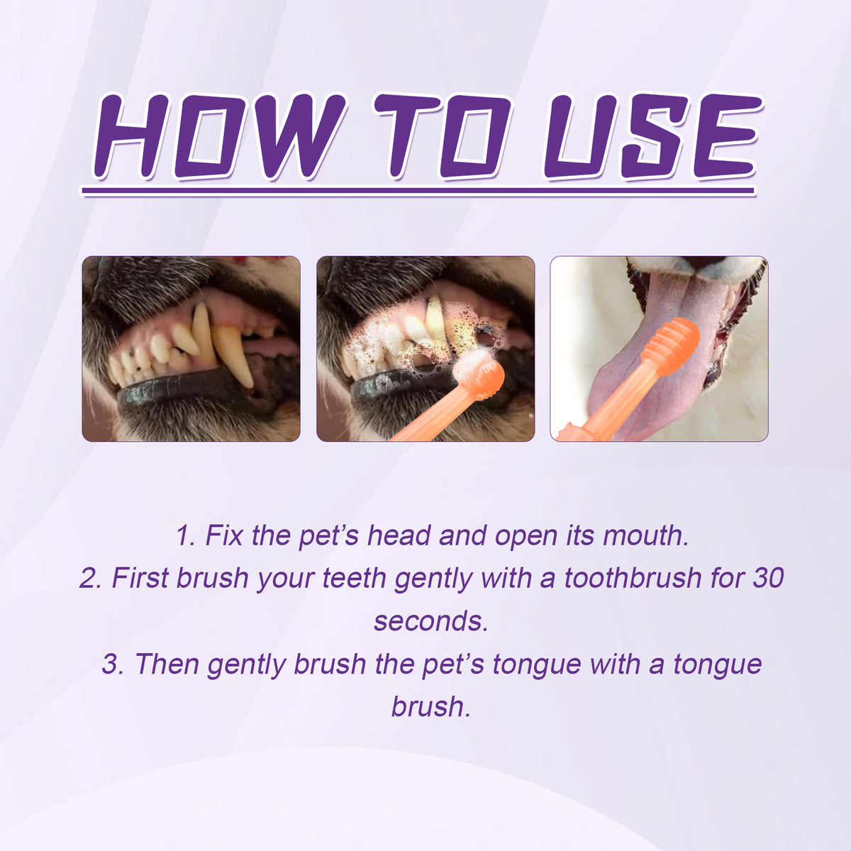 Pet Toothbrush For Dogs, Pet Oral Cleaning Dental Stains Dental Health Care - image 7