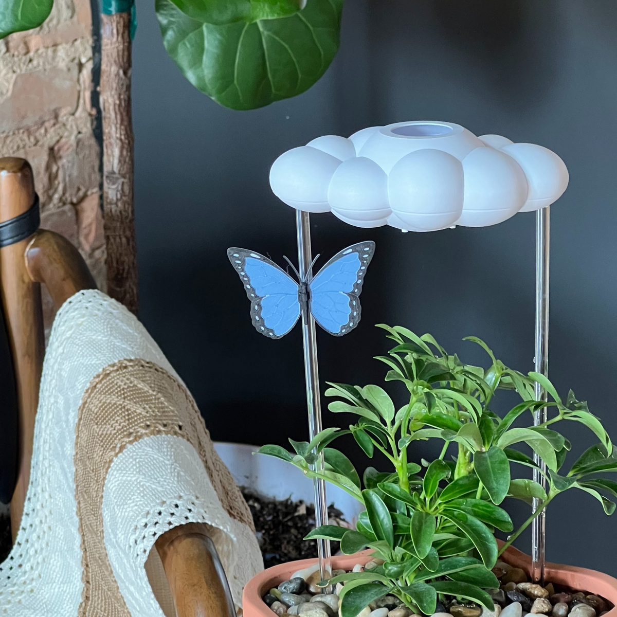 Original Dripping Rain Cloud with Blue Butterfly Charm - view 3