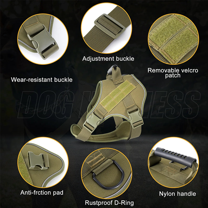 Tactical dog vest: for large dogs (German Shepherd, Golden Retriever) – training, military-style accessories. - image 7