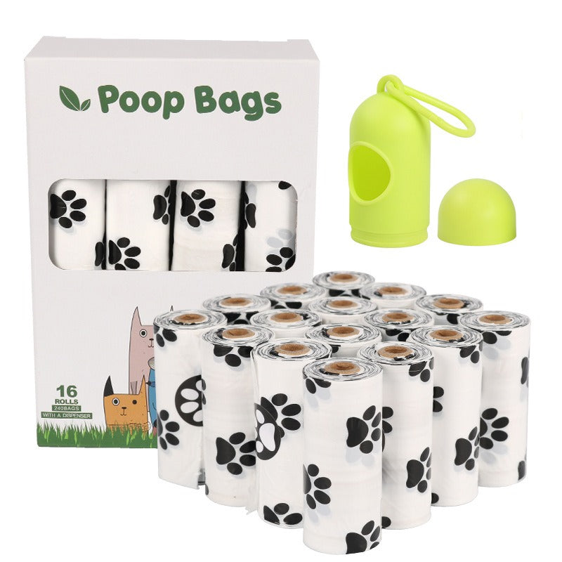 White Footprint Dog Poop Collection Bag D2W Photo Oxygen Degradation Pet Garbage Bag Pet Supplies - image 12