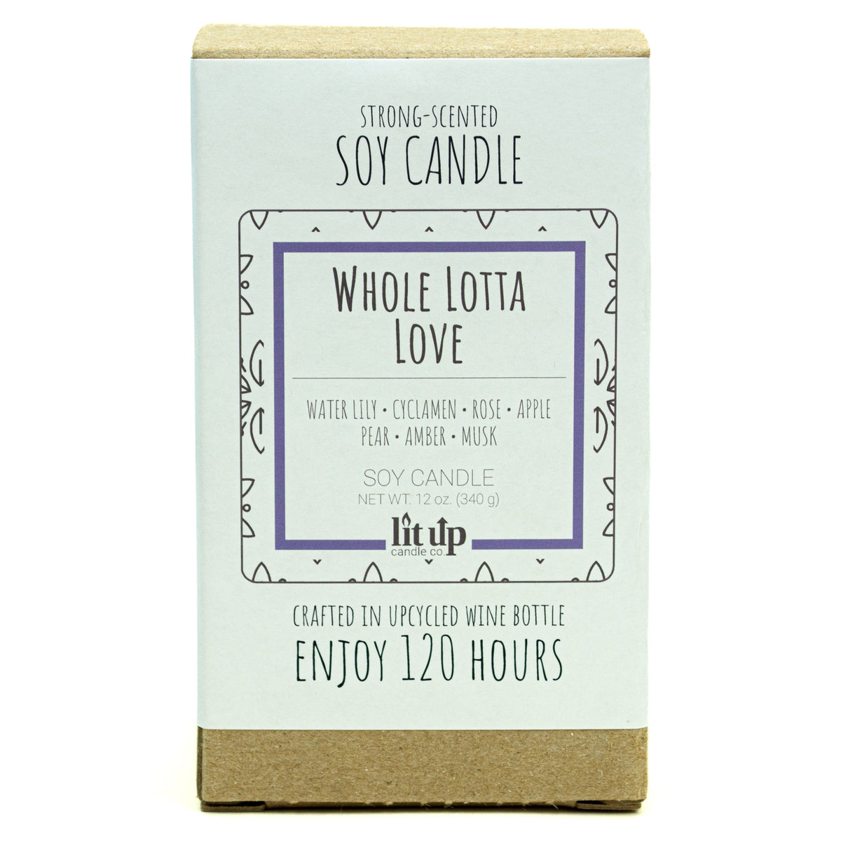 Whole Lotta Love 12 oz. soy candle in upcycled wine bottle - view 8
