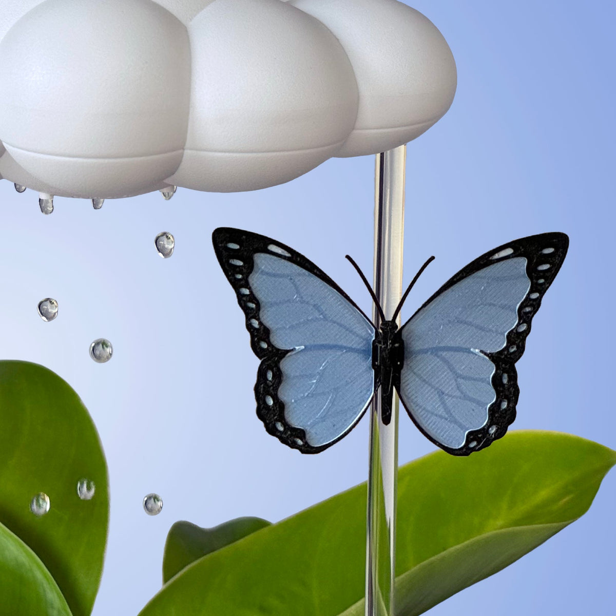 Original Dripping Rain Cloud with Blue Butterfly Charm - view 2