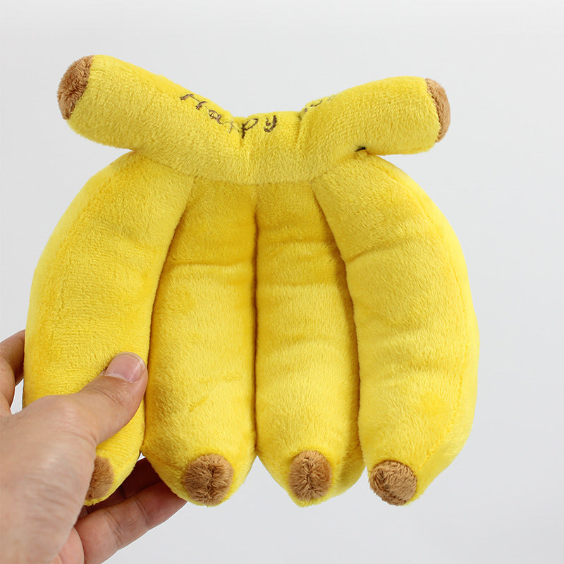 Dog makes noises and chews on plush banana toys fun and entertaining toy for dogs to relieve boredom - image 2