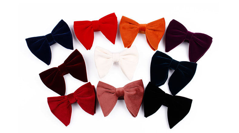 Gold Velvet Bow Tie Plush Velvet Bow Tie