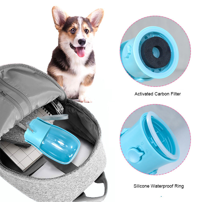 300ML Dog Out Drinking Water Bottle With Filter Element Pet Accompanying Cup Portable Pet Folding Water Cup - image 5