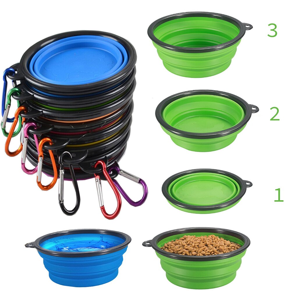 1000ML Pet Bowl Folding Silicone Travel Dog Bowls Walking Portable Water Bowl For Small Medium Dogs Cat Bowls Pet Eating Dish